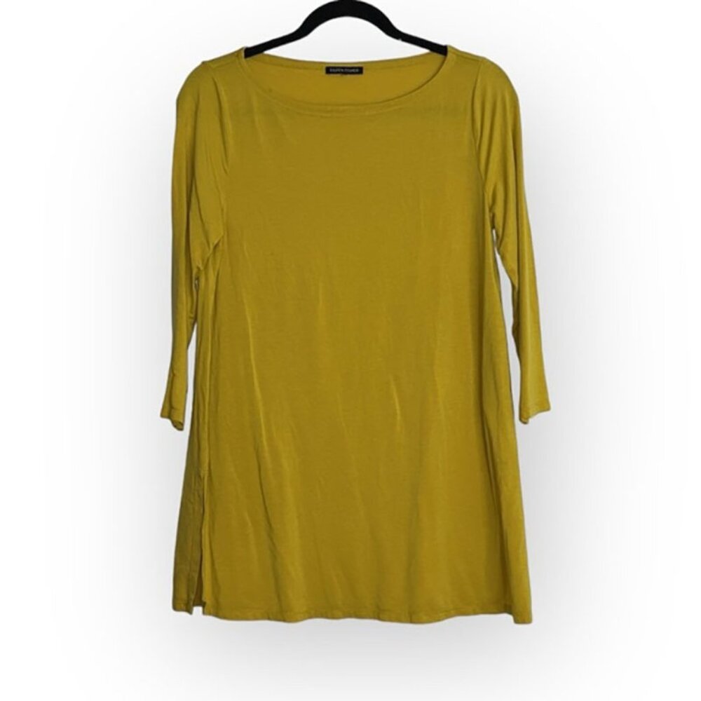 EILEEN FISHER CitrLime Long Sleeve Tunic top size Small/Medium